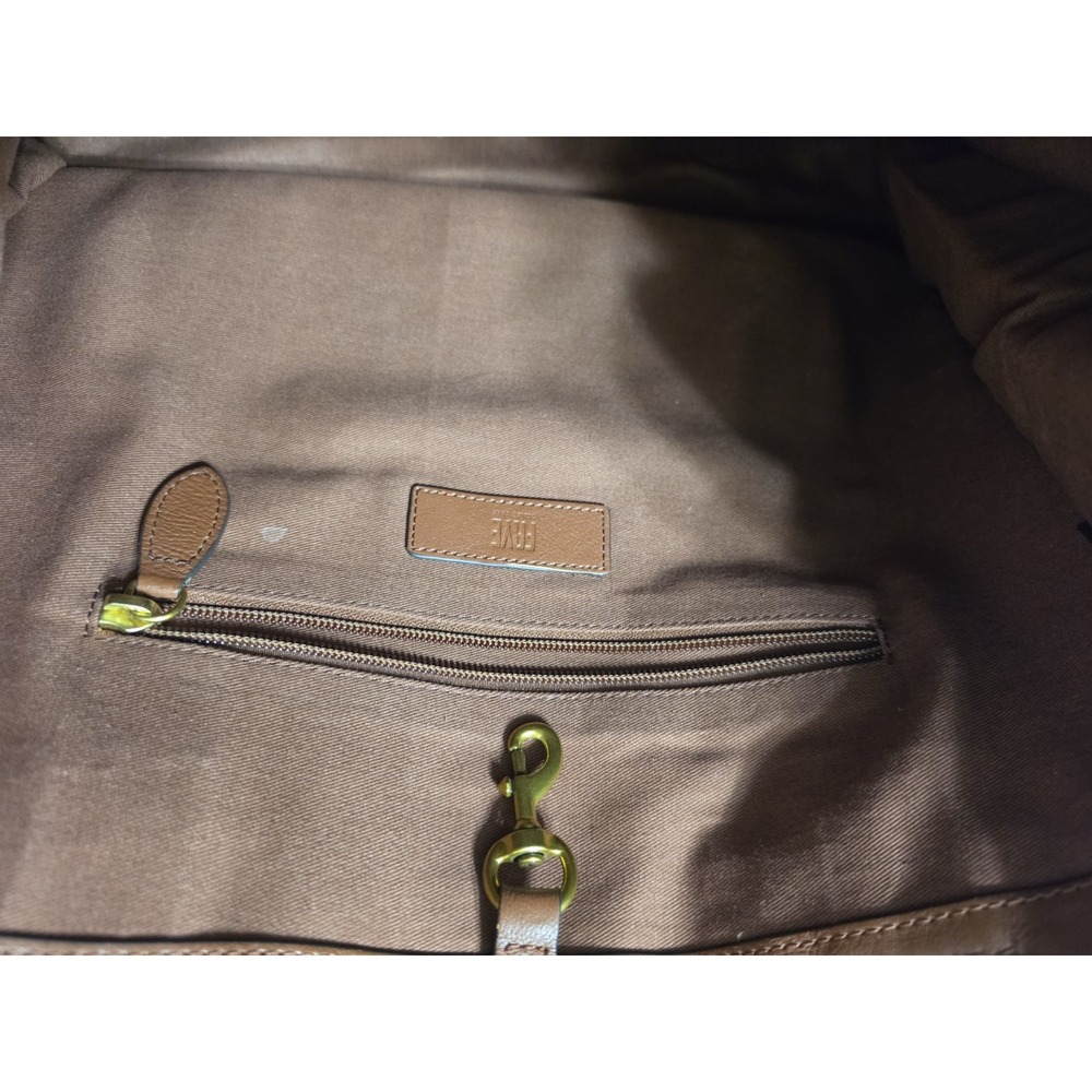FRYE Vintage Madison Campus Shop Large Weekend Tote Bag Brown Leather Old Money - Picture 8 of 11
